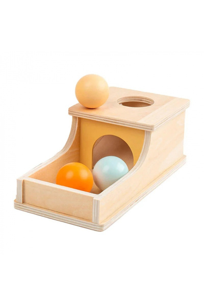 Toyska Образователна игра Монтесори „Перманентната кутия“ с 3 цветни топки, м...