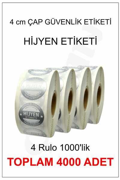 Çılgın Etiket Hijyen Etiketi - Güvenlik Etiketi 4cm çap Gümüş Renk Baskı