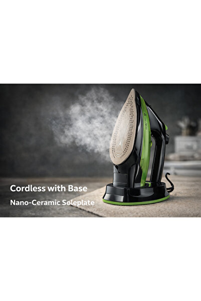 Generic 2400W Cordless Steam Iron, Nano-Ceramic Soleplate, 5 Temp Levels, Ant...