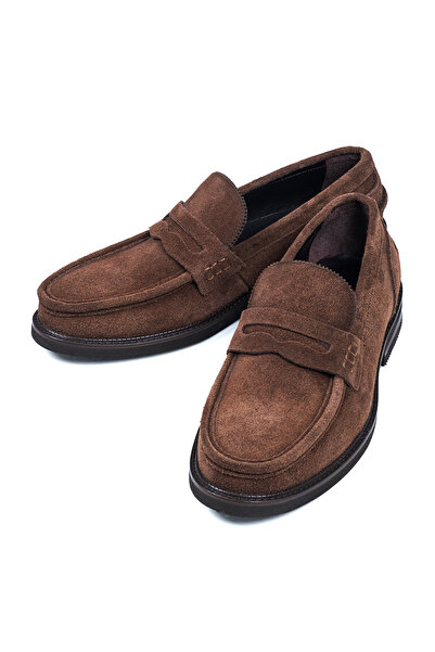 NEWDERİSAN Men's Genuine Suede Leather Penny Loafer Shoes – Classic Casual Of...