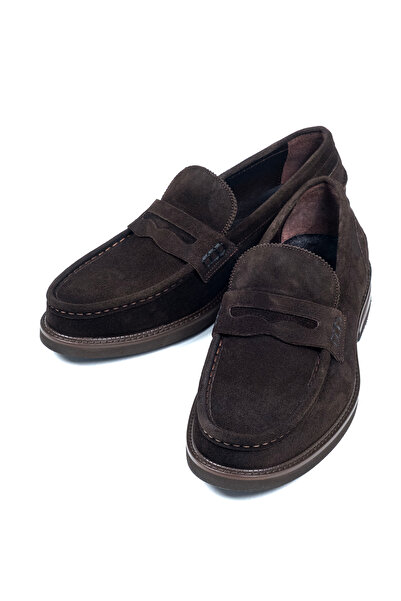 NEWDERİSAN Men's Genuine Suede Leather Penny Loafer Shoes – Classic Casual Of...