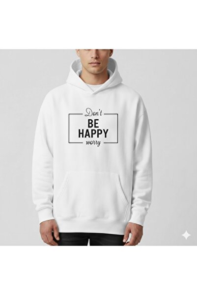 PENTHİLUS Don'T Worry Be Happy Printed Unisex Oversize Sweatshirt - Unisex Ov...