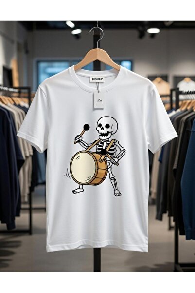 playwear PLAY WEAR Tricou unisex cu imprimeu DAVUL SKELETON V 1, cu decolteu ...