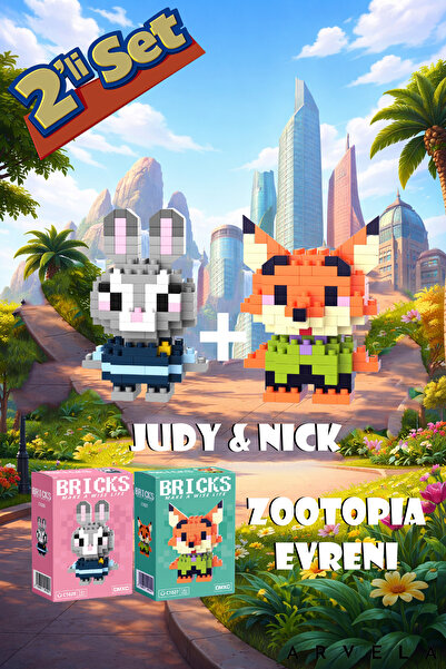 Arvela Nick Judy Zootopia Evreni 2'li Set Bricks - En Sevilen Seri