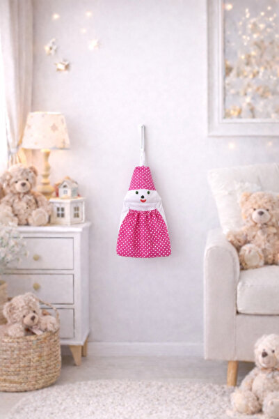 ALAS منظم غرفة الأطفال، منظم ديكورات غرفة الأطفال، حامل حقائب وردي اللون