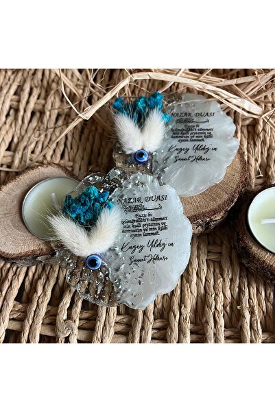 TURKAFONE Nazar Gümüş Epoksi Magnet (5 ADET) Düğün,söz,nişan,nikah,doğum Günü...