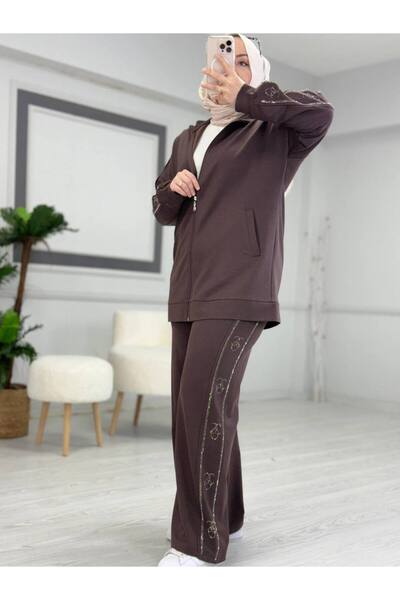 Butik Kardelen Camelya Elis Navy Blue Stone Detailed Double Suit