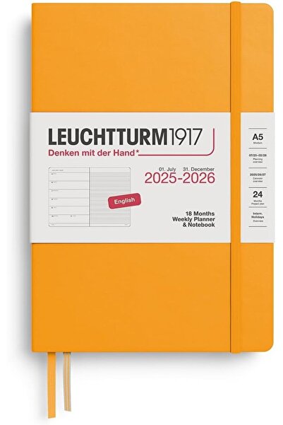 STOREMAX Orta Boy (A5) 18 Aylık Ajanda ve Not Defteri (Çizgili) 2026 Sert Kap...