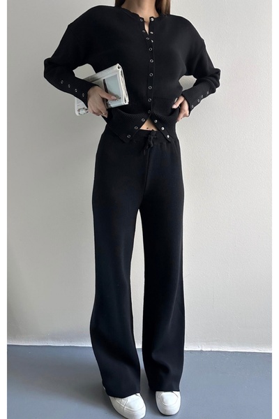 fujya Snap Fastener Slim Cut Ella Knitwear Set