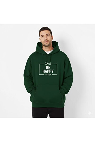 PENTHİLUS Don'T Worry Be Happy Printed Unisex Oversize Sweatshirt - Unisex Ov...