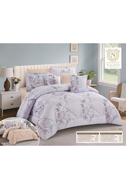 NAJMA Summer patterned bedspread, double-sided, single and a half size, 5 pieces