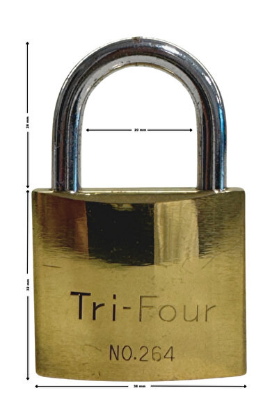 Tri-Circle Tri Circle Hasp Lock Steel Reinforced Yellow 38 mm