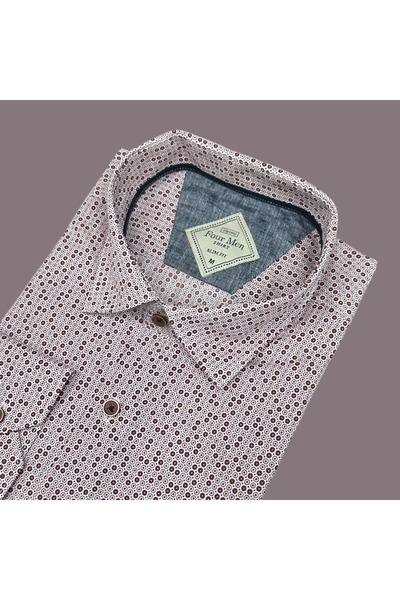 EREN STYLE Βαμβακερό μακρυμάνικο πουκάμισο χωρίς τσέπες σε στενή γραμμή (Slim...