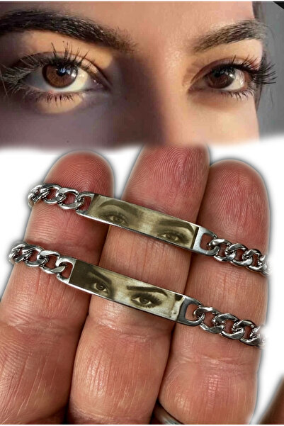 Takı Dükkanı Kişiye Özel Göz Resim Baskılı Paslanmaz Çelik Bileklik Sevgiliye...