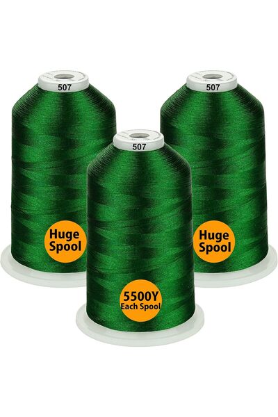 Simthread Set Ață De Brodat 3 Bobine, 5000 m, Culoare Verde
