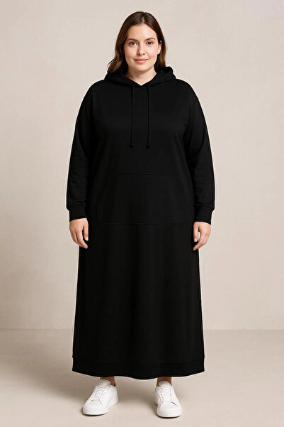 MAY MARA Plus Size 3 Yarn Dress with Pockets and Hood