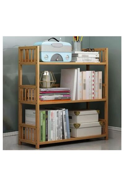 Rovitech Bibliotecă pentru living, raft de cărți din lemn de bambus, 3 raftur...