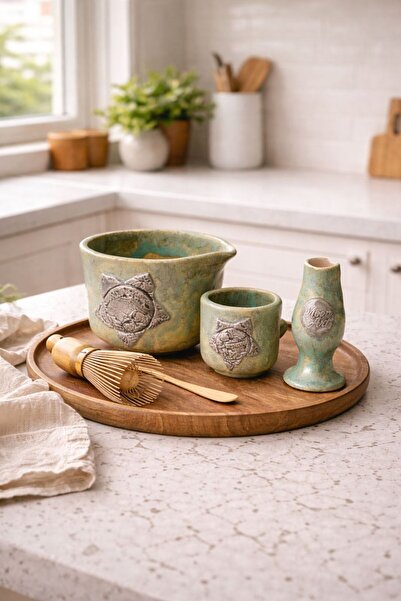 Moon Art Workshop Helios Matcha Seti Seramik El Yapımı