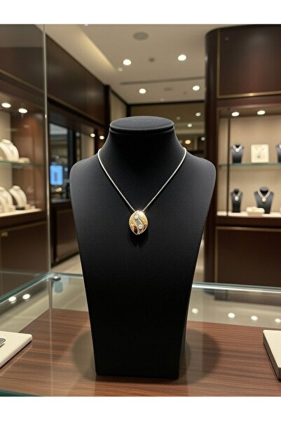 Silver PARÇALI HİLAL SÜSLEMELİ 925 AYAR GÜMÜŞ KOLYE