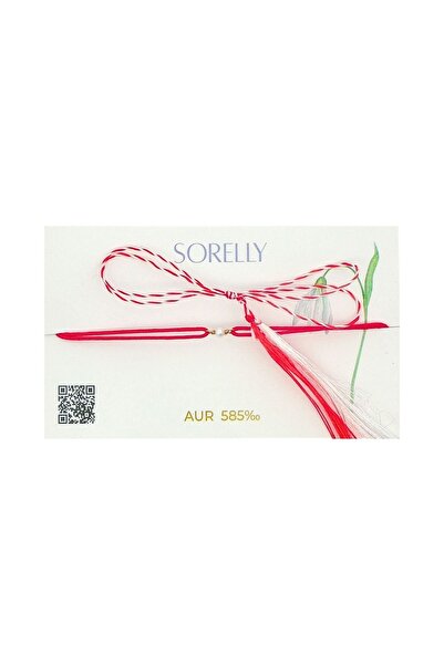 Bijuteria SORELLY Brățară din aur de 14k cu șnur și perlă