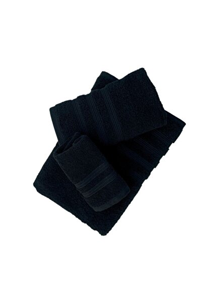 Lenjerii Deosebite Σετ 3 πετσέτες από 100% βαμβάκι, Madame Laura, μαύρο