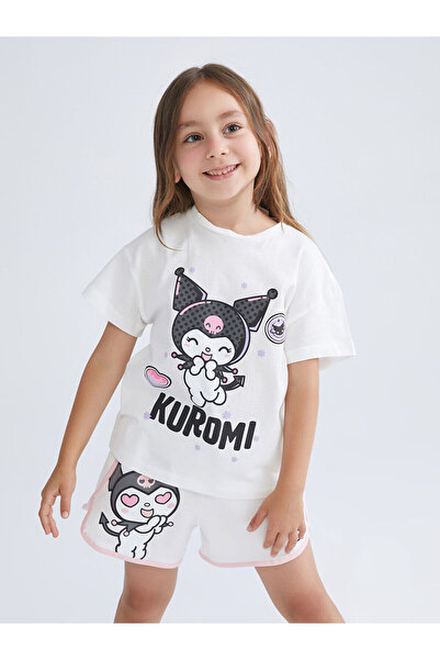 LC Waikiki Seray New Season Crew Neck Kuromi Printed Girls' T-Shirt