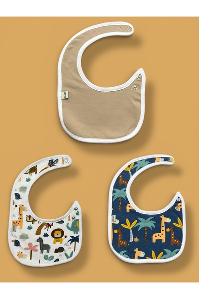 runbaby 3 Pcs Polar Fleece Liquid Resistant Two-Stage Snap-On Baby Food Bibs ...