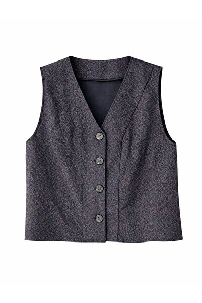 Retrobird Design Vest for Women in Anthracite Color