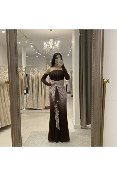 alqarat Aurora Ombre Gown with Detachable Sleeves