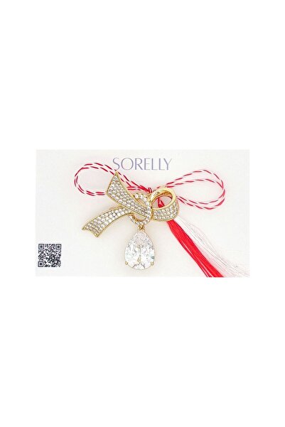 Bijuteria SORELLY Καρφίτσα Martisor επιχρυσωμένο με φιόγκο 14 καρατίων και πέ...