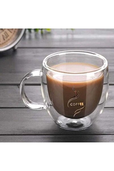 dealshopromania Set of 6 double-walled coffee cups made of heat-resistant gla...