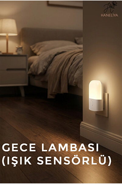 Saatistan Enerji Tasarruflu LED Gece Lambası, 3 Kademeli Parlaklık, Prizli Ta...