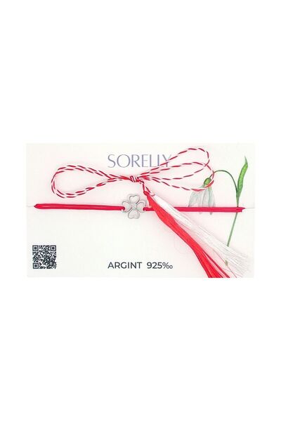 Bijuteria SORELLY Brățară din argint 925 cu șnur de trifoi
