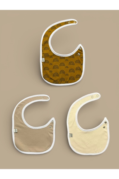 runbaby 3 Pcs Polar Fleece Liquid Resistant Two-Stage Snap-On Baby Food Bibs ...