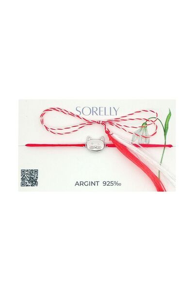 Bijuteria SORELLY Brățară din argint 925 cu șnur pisică