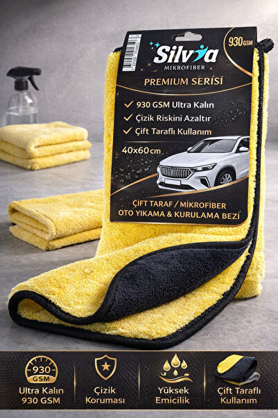 DYNACOR Silva Premium Serisi 930 Gsm Mikrofiber Otomobil Bezi Ultra Kalın Yük...