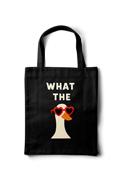 INKD Artistic Gabardine Cloth Bag – What the Duck? Printed Design - 35X40