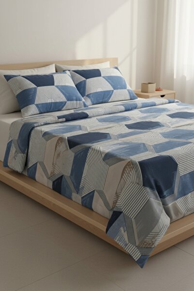 Ercahome tekstil Double Plaid Patterned Ranforce Bedding Set