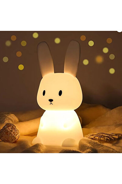 Mihristore Dokunmatik Silikon Sevimli Tavşan Gece Lambası Çocuk Odası Tavşan ...