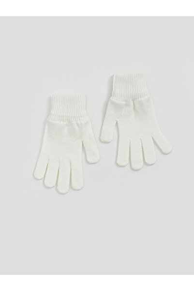 LC Waikiki Nevavm Farkıyla Lcw Accessories Beige Knitwear Plain Girls' Gloves