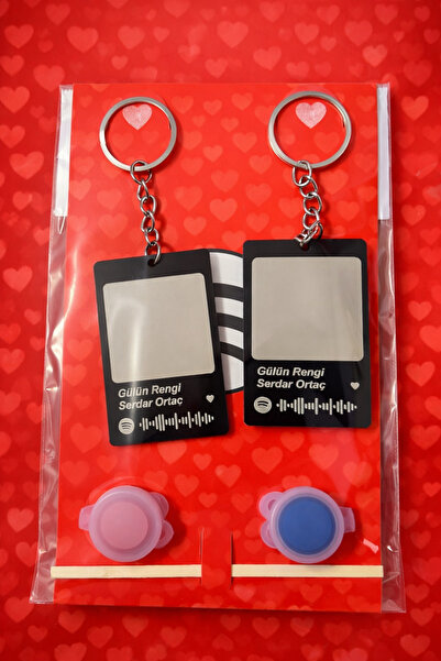 İKONİXPET Spotify Kodlu Çift Anahtarlık – Sevgililere Özel Romantik Hediye