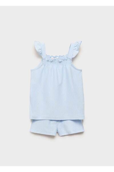 MANGO Baby Set de pijamale din bumbac cu dungi