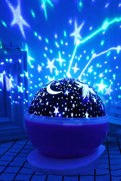 Saatistan Renkli Yıldızlı Gökyüzü Projeksiyon Gece Lambası Bebek ve Çocuklar ...