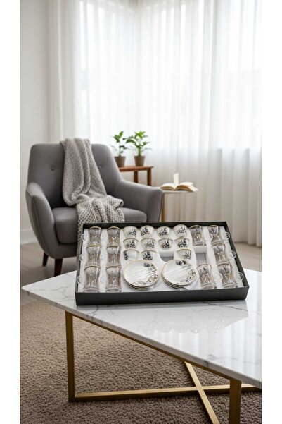 Generic طقم أكواب وفناجين شاي وقهوة بتصميم أنيق مع صحون للتقديم 36 قطعة