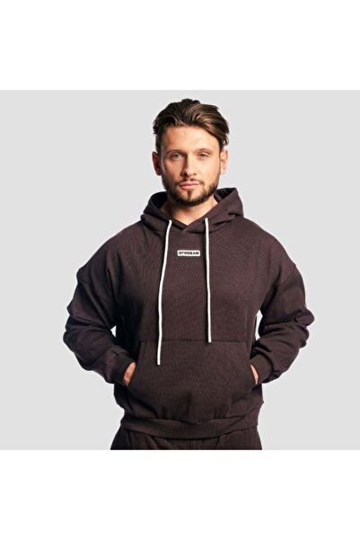 GymBeam Tricou cu glugă Aura maro