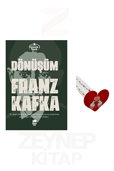 Ema Kitap Dönüşüm - Franz Kafka (Gençlik Dizisi) Özel Tasarım Kalp Ayraç Hediye)