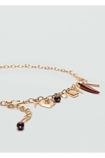 MANGO Woman Sallantılı parçaları olan metal kemer