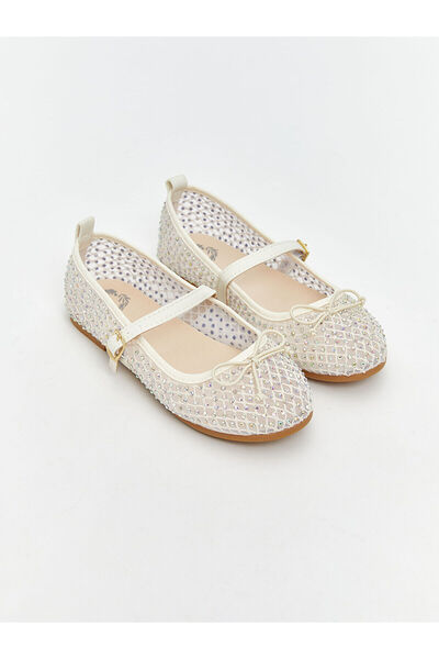 LC Waikiki Lcw Steps Ecru Girls' Ballet Flats with Nevavm Difference