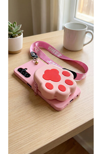 OSG Galaxy A34 Compatible 3D Character Case with Zippered Bag, Wallet and Nec...