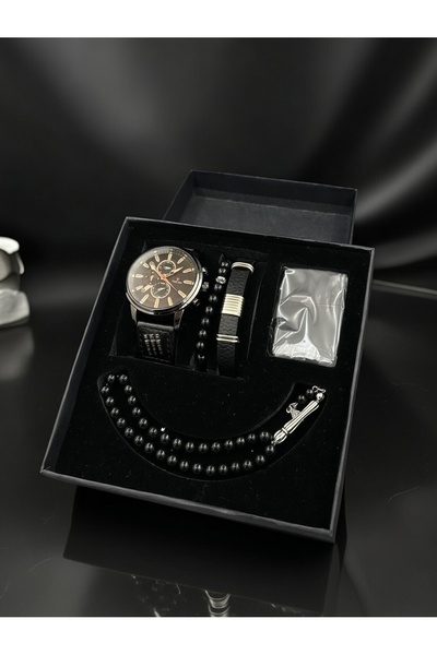 Ersoy Special Valentine's Day Men's Watch Gift Set (Lighter+Watch+Prayer Bead...
